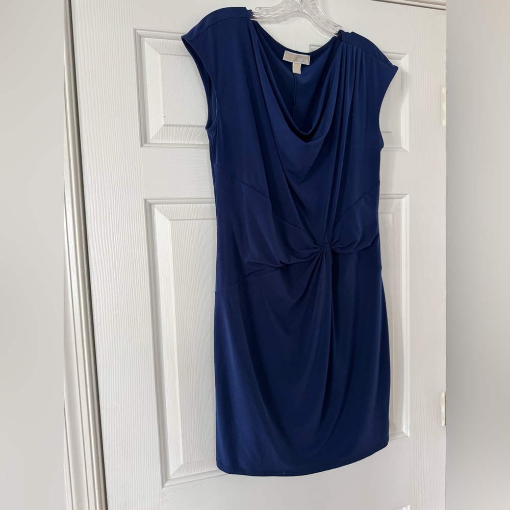 MICHAEL Michael Kors Navy Knot-Front Cowl Midi Dress size large